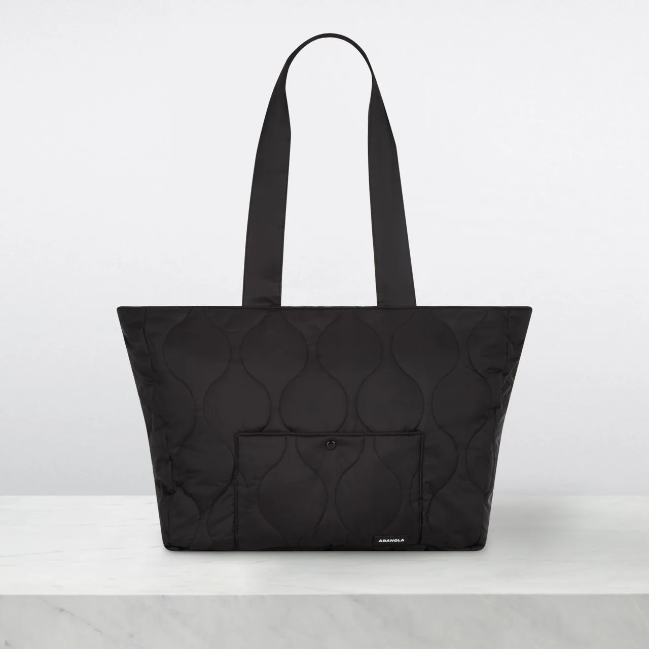 ADANOLA The Sustainable Edit Quilted Nylon Tote Bag - Black