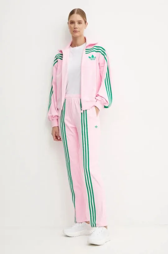 adidas Originals joggers 70s Velour Track Pant pink color JN8289