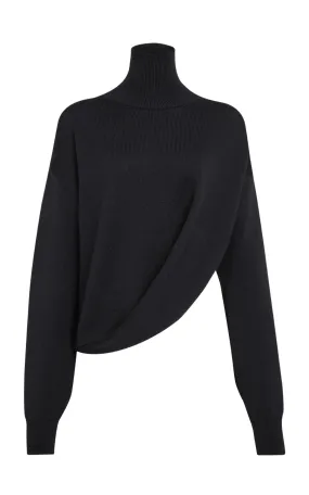 ALAÏA Draped Knit Wool Sweater