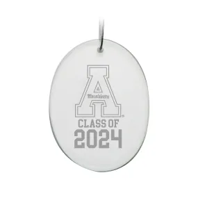 Appalachian State Mountaineers Class of 2024 2.75'' x 3.75'' Oval Glass Ornament
