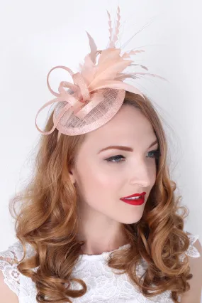 Arianna Fascinator - Nude Pink