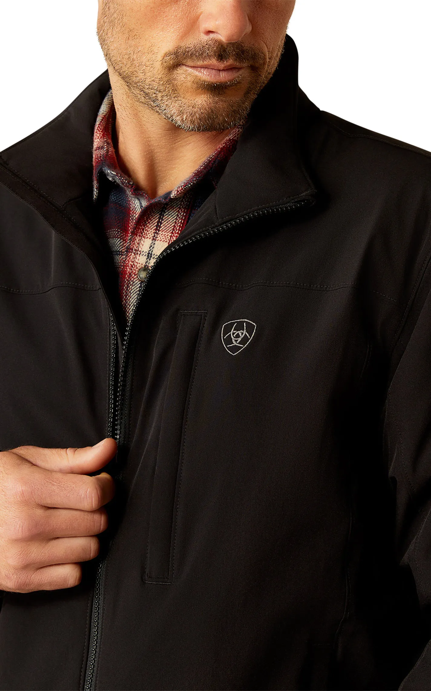 Ariat Men's Pioneer Black Stretch Softshell Jacket