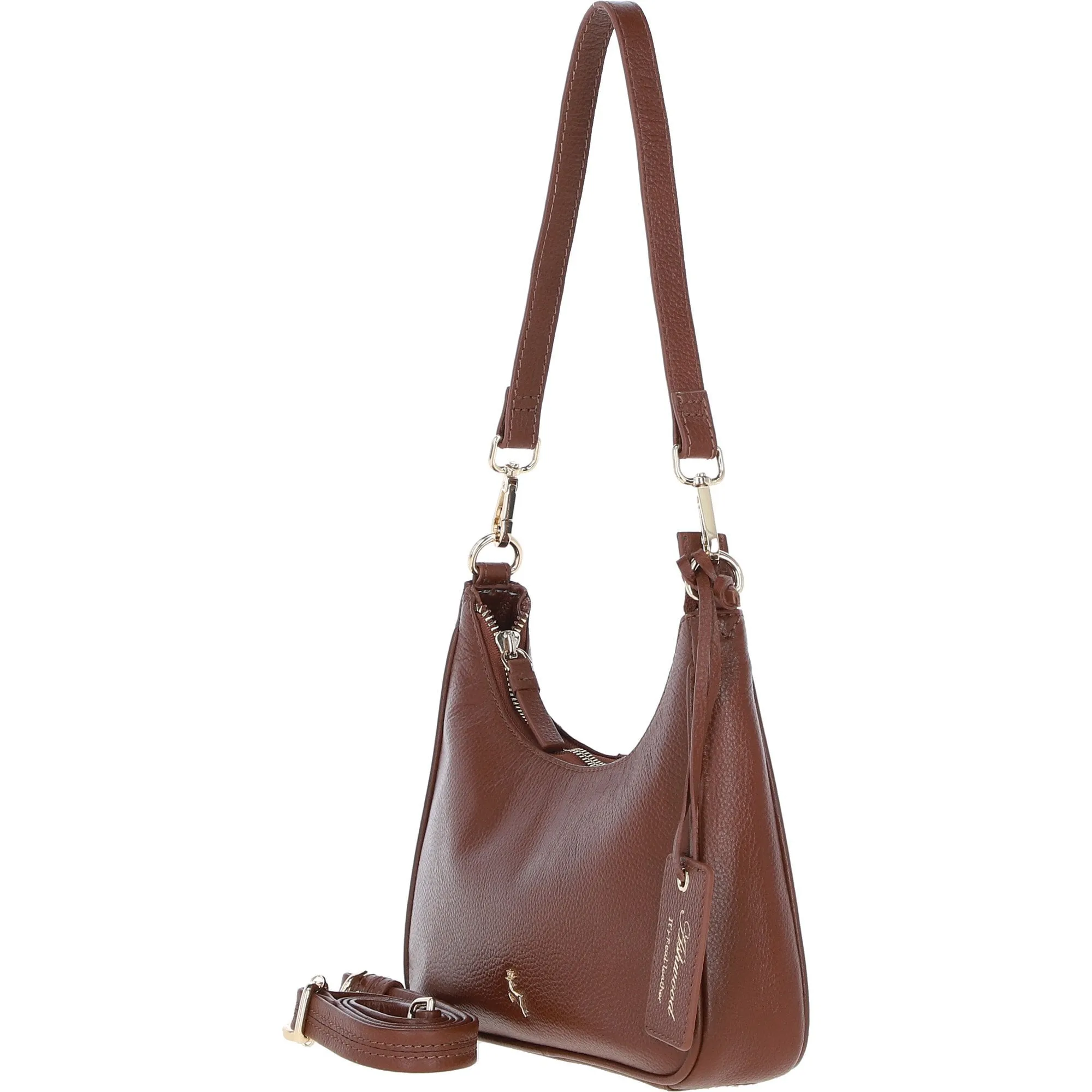 Ashwood Leather Ladies Shoulder X Crossbody Bag Tan: 64397