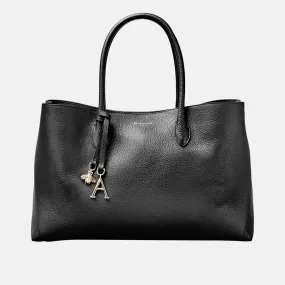 ASPINAL OF LONDON ONLINE EXCLUSIVE London Grained Leather Tote Bag - Black