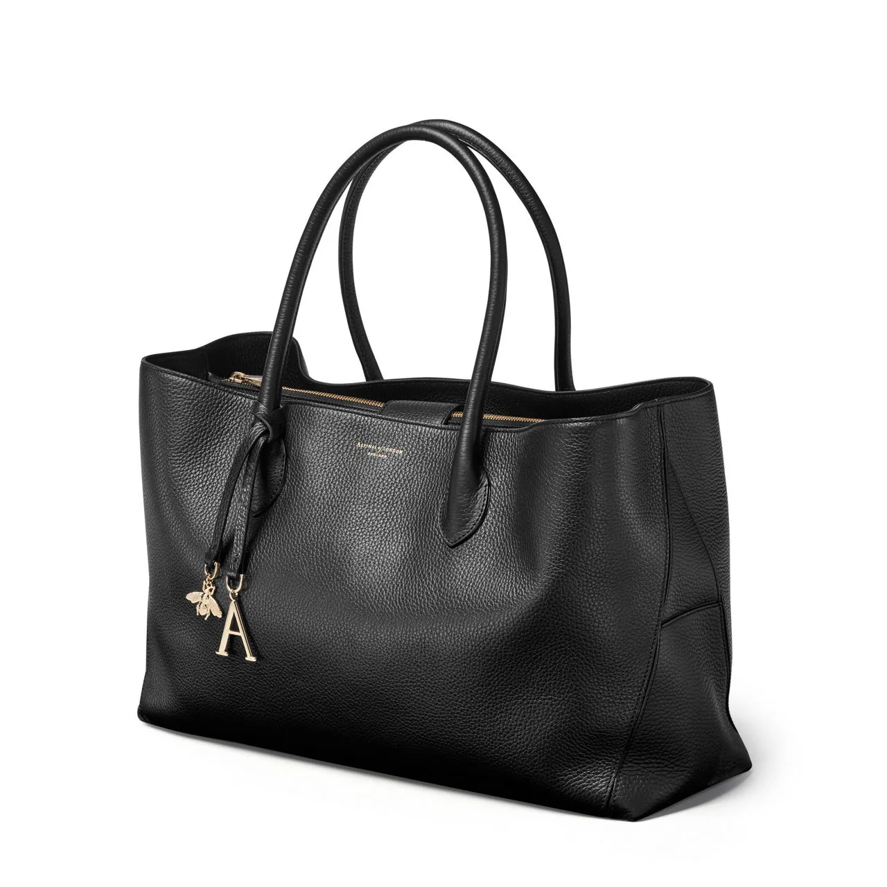 ASPINAL OF LONDON ONLINE EXCLUSIVE London Grained Leather Tote Bag - Black