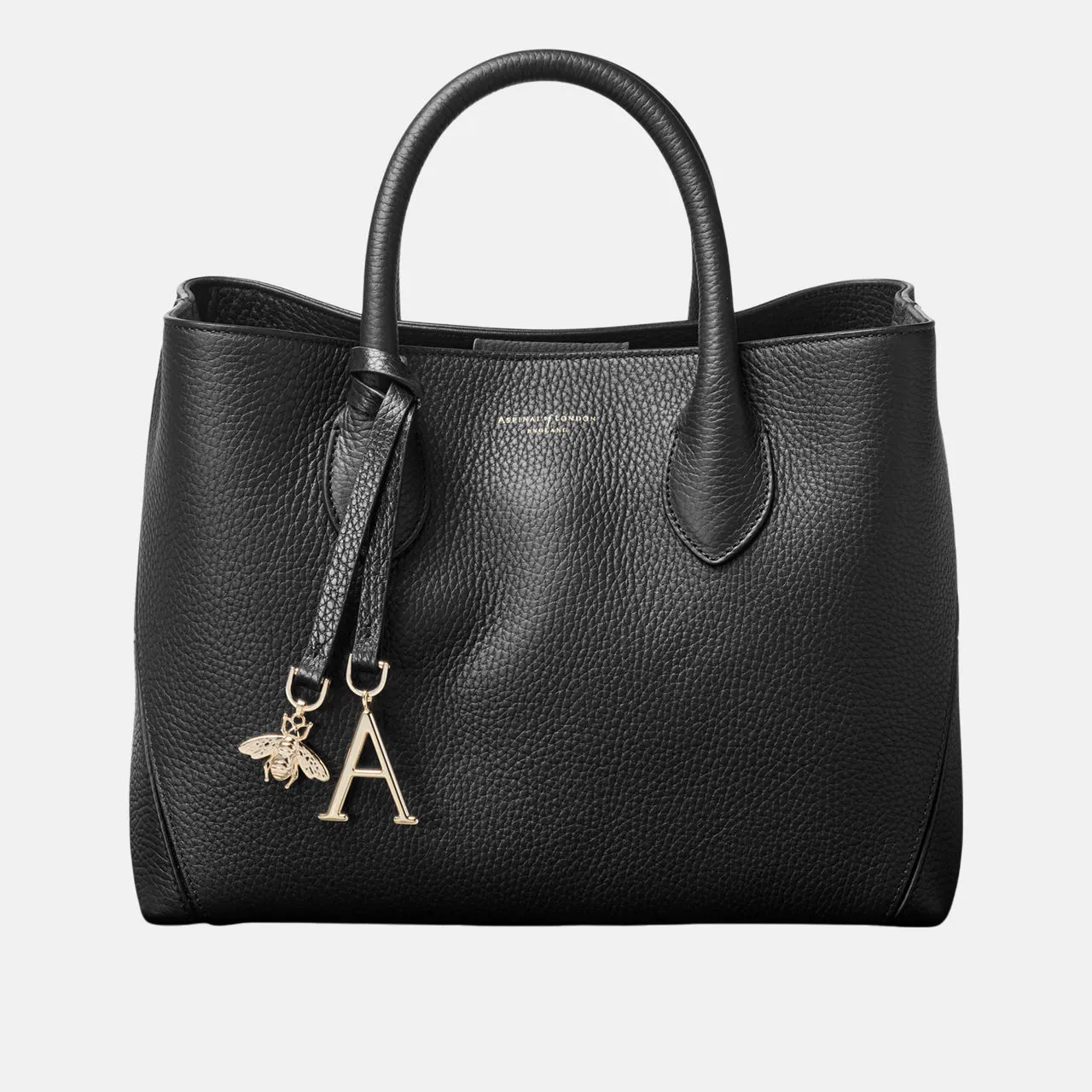 ASPINAL OF LONDON ONLINE EXCLUSIVE London Midi Grained Leather Tote Bag - Black