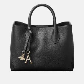 ASPINAL OF LONDON ONLINE EXCLUSIVE London Midi Grained Leather Tote Bag - Black