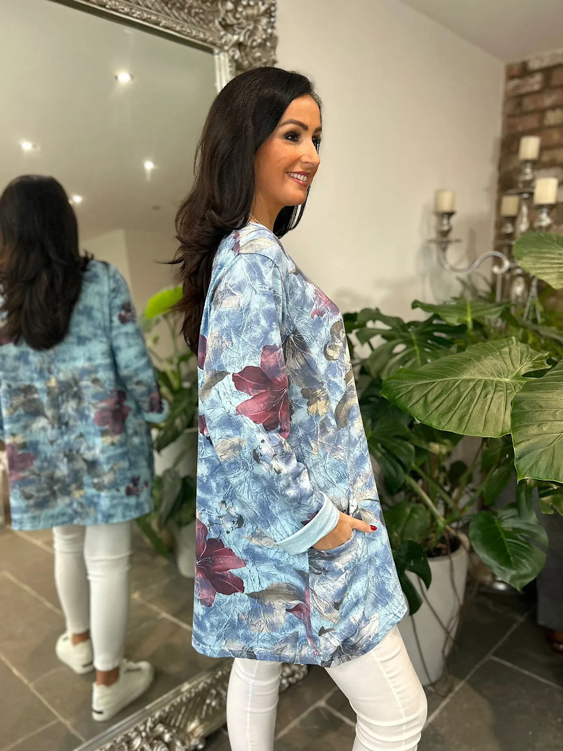 Blue Floral Pocket Tunic Frankie