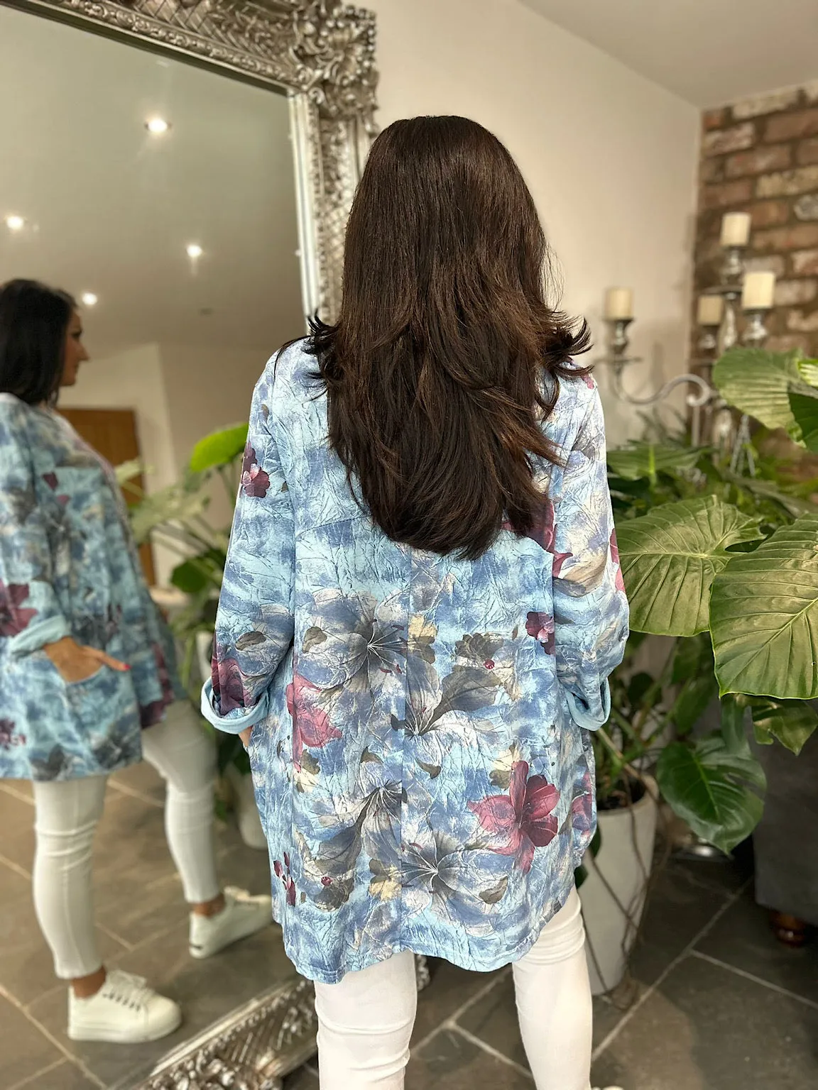 Blue Floral Pocket Tunic Frankie