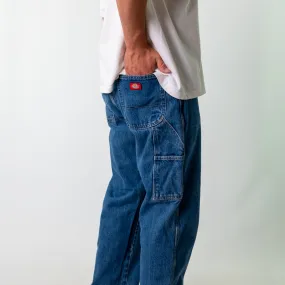 Blue y2ks Dickies Denim Carpenter Jeans Baggy Pants (34x32)