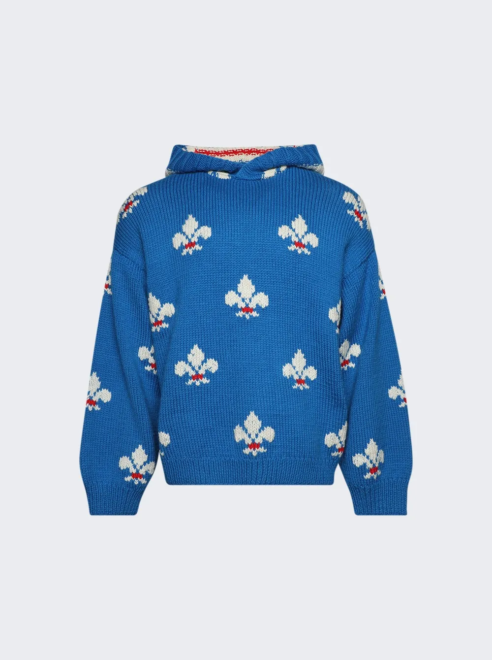 Bode   Fleur De Lis Hoodie Blue 