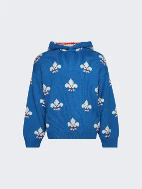 Bode   Fleur De Lis Hoodie Blue 