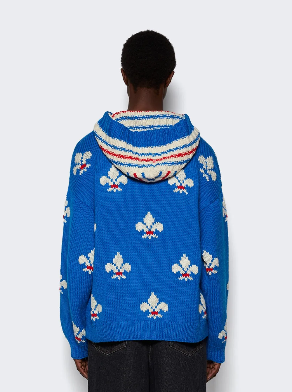 Bode   Fleur De Lis Hoodie Blue 