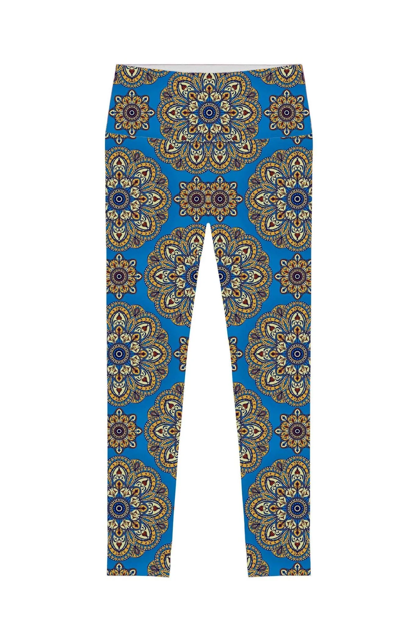 Boho Chic Lucy Blue Printed Performance Leggings - Women