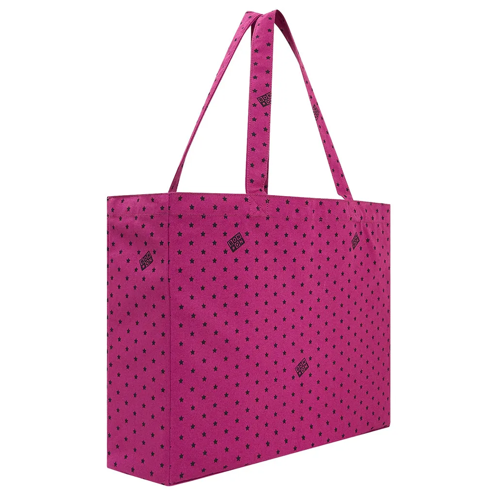 Bonton Beth Mini Tote Bag With Star Print Fuschia Oulala Pink