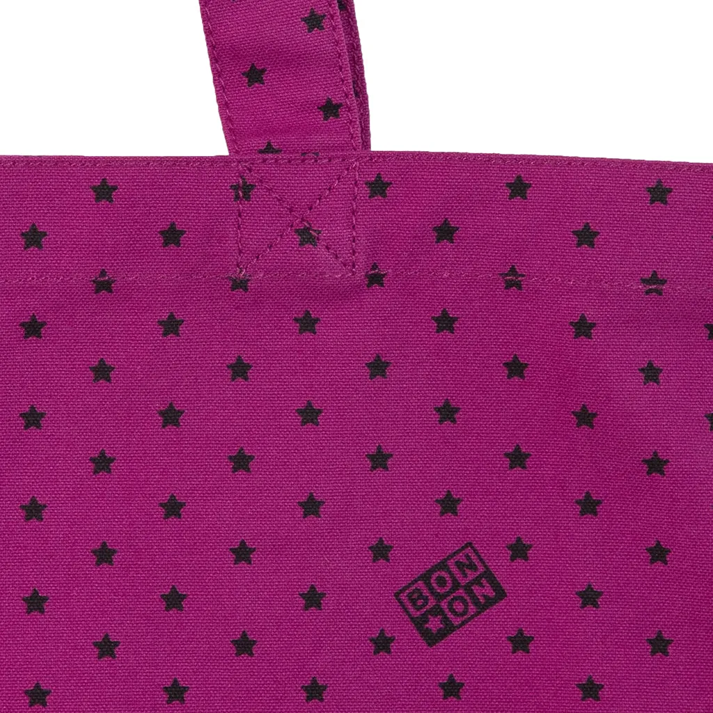 Bonton Beth Mini Tote Bag With Star Print Fuschia Oulala Pink