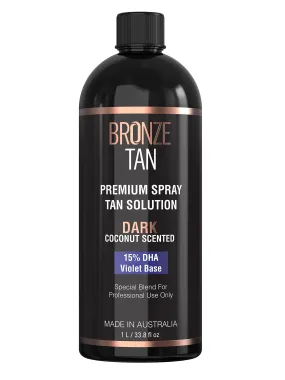 Bronze Tan Special DARK Blend Premium Spray Tan Solution For Spray Tanning Professionals - Coconut Scented Sunless Tanning Solut