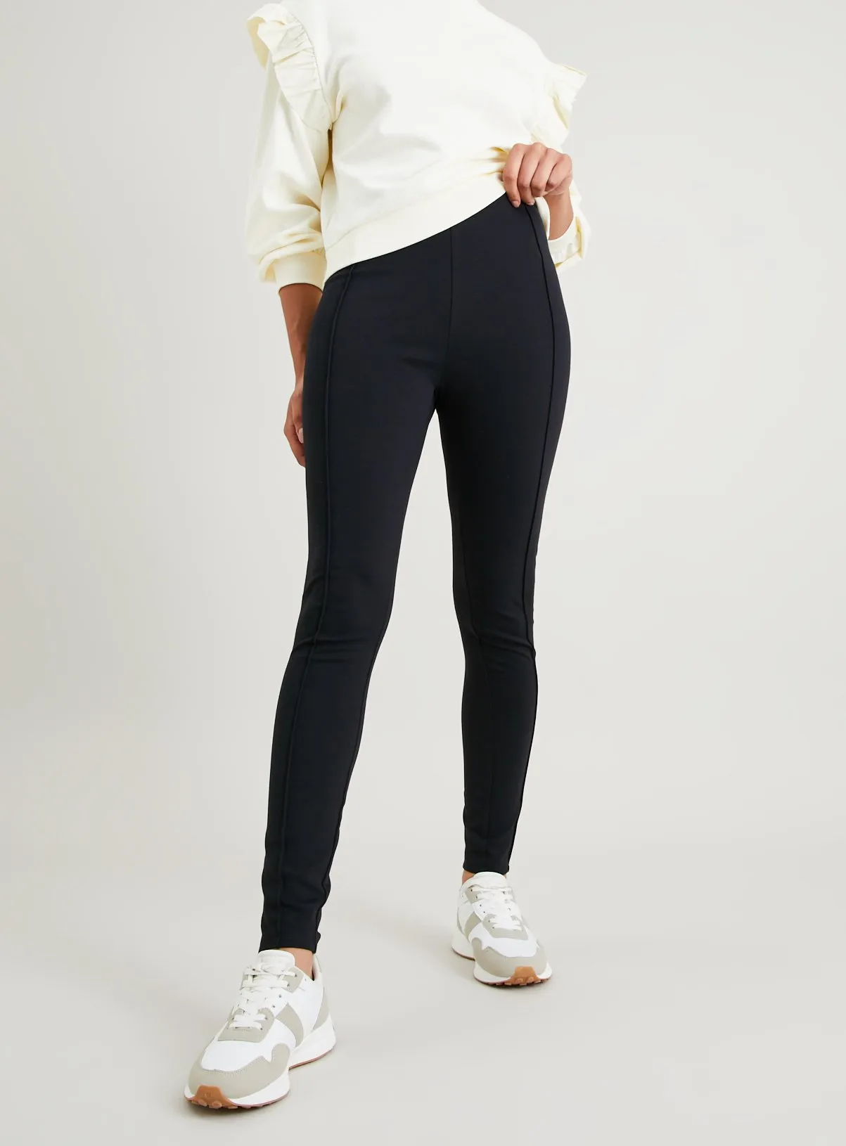 Buy Black Smart Ponte Pintuck Leggings 16R | Leggings | Tu