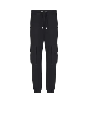 Cargo joggers with Balmain Paris print