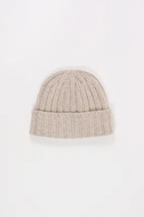 Cashmere 2x2 Rib Watchcap - Lt. Beige
