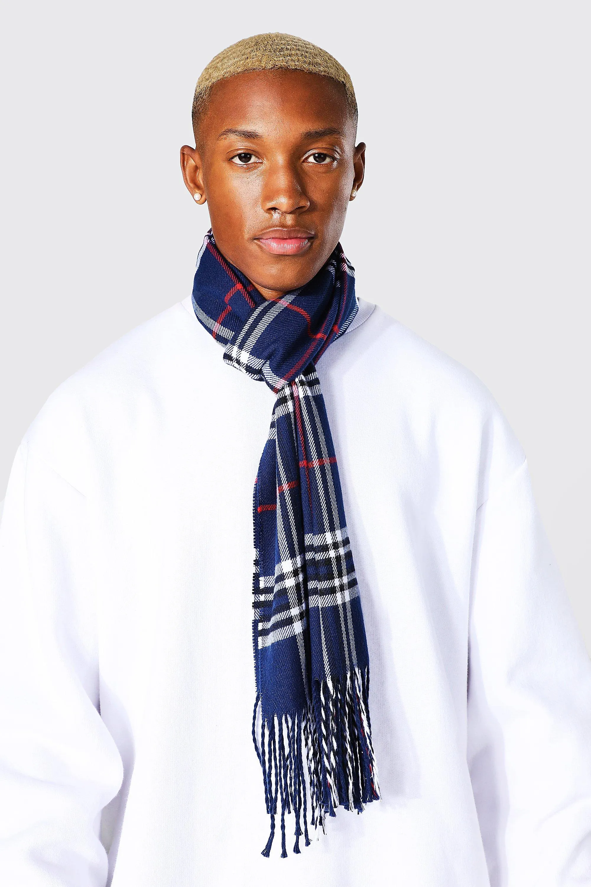 Checked Woven Scarf