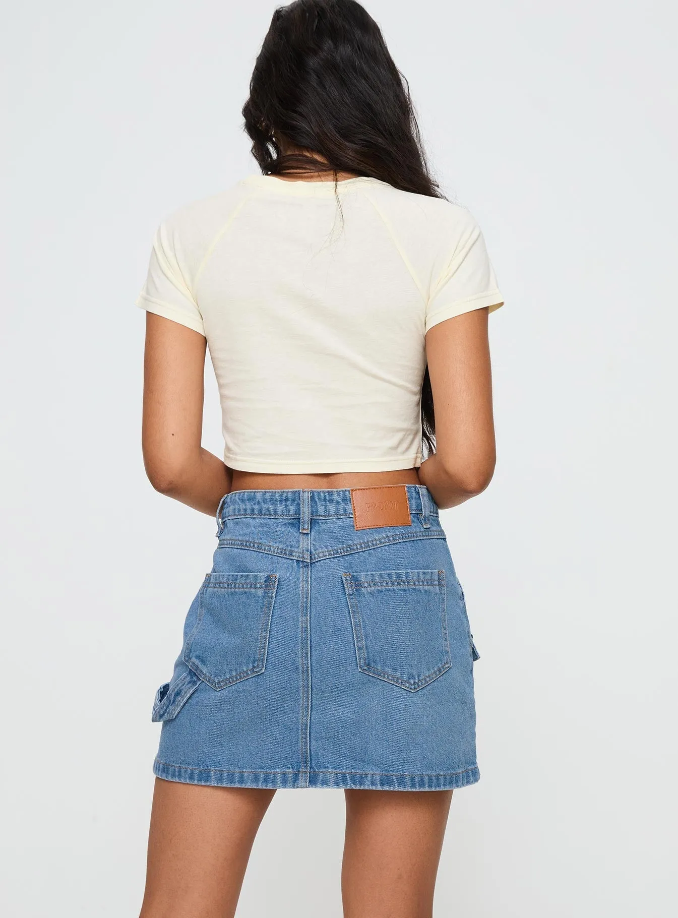 Chillders Denim Mini Skirt Mid Wash