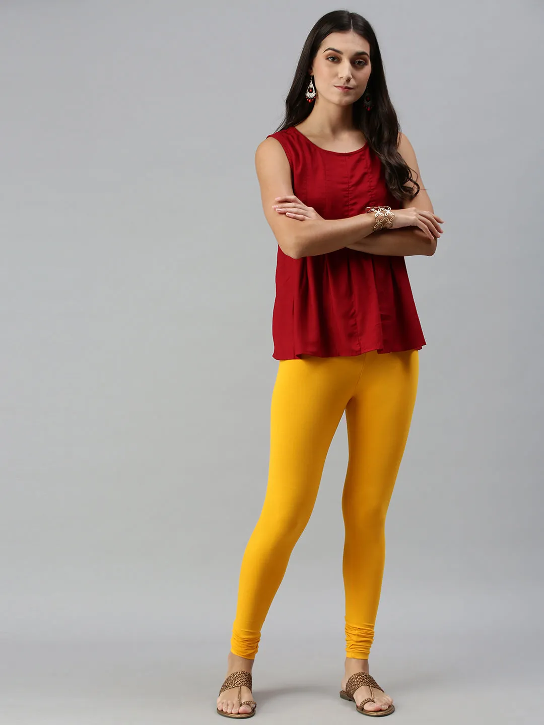 Churidar Leggings-Bright Yellow