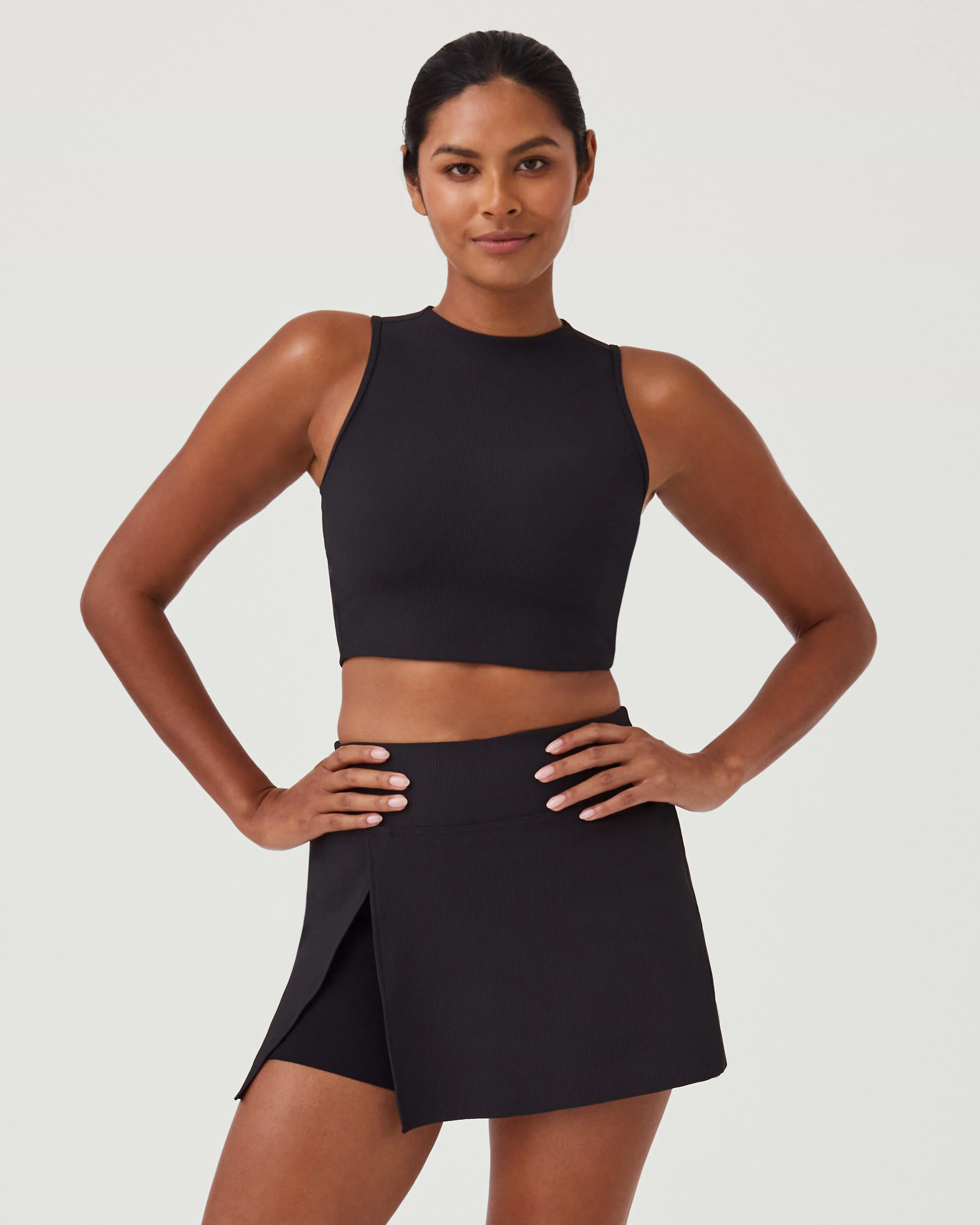 Contour Rib Mock Neck Crop Top