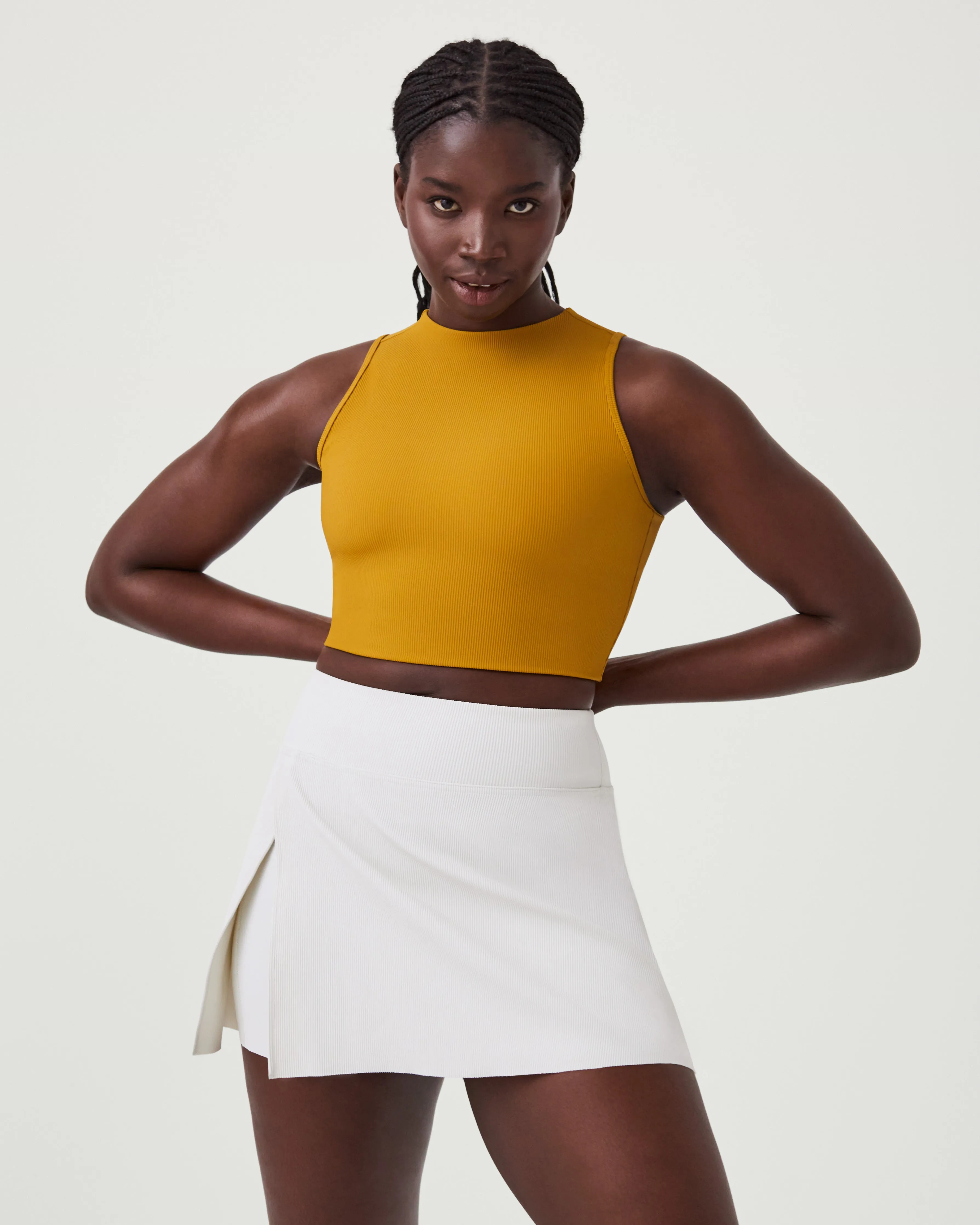 Contour Rib Mock Neck Crop Top