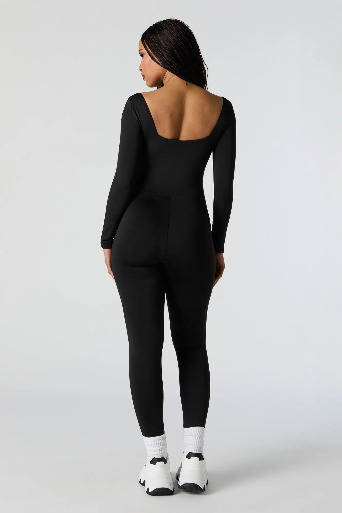 Contour Square Neck Long Sleeve Jumpsuit