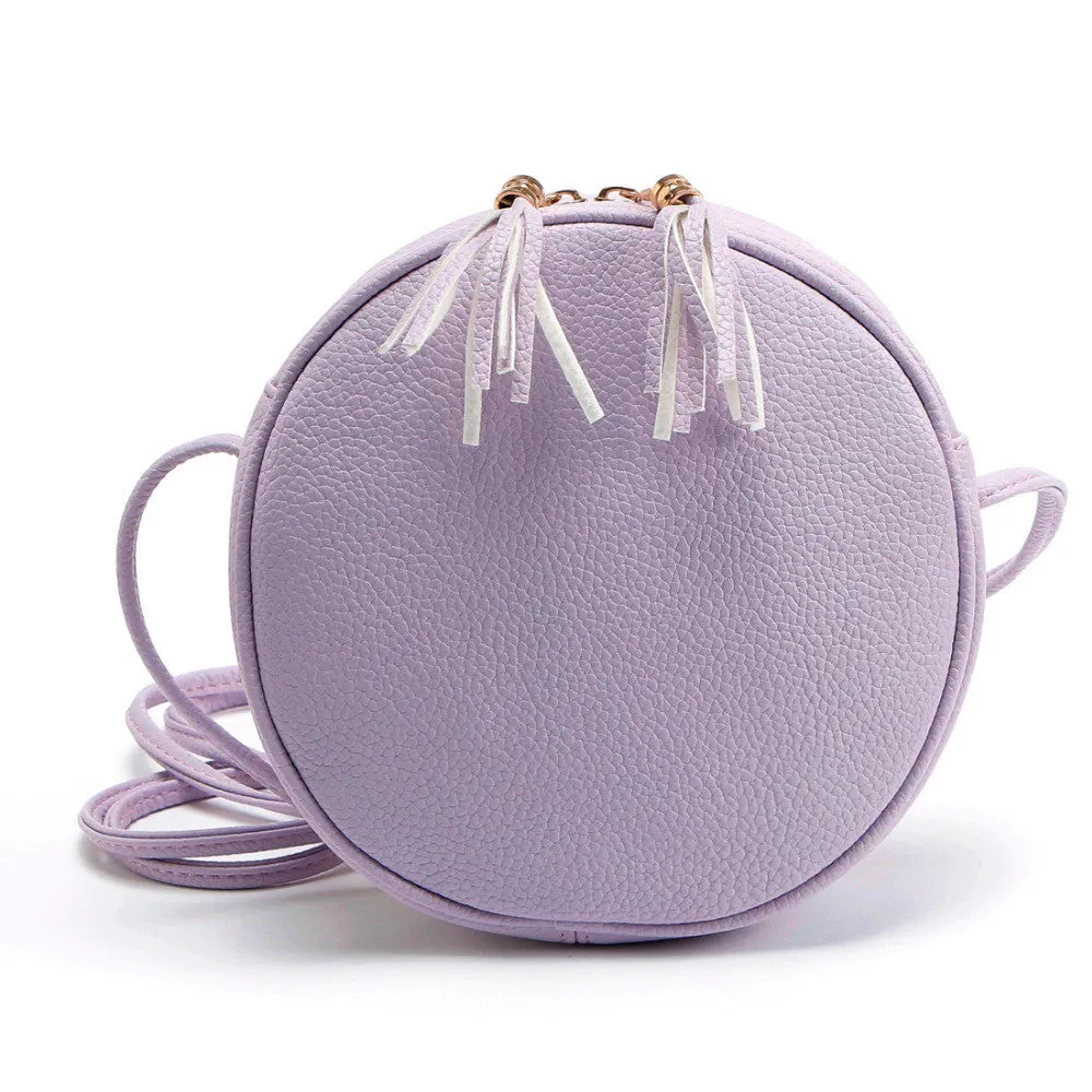 Crossbody Bags Handbags Women Famous s Girl Round PU Leather Tassel Shoulder Bag Bolsos Femenina