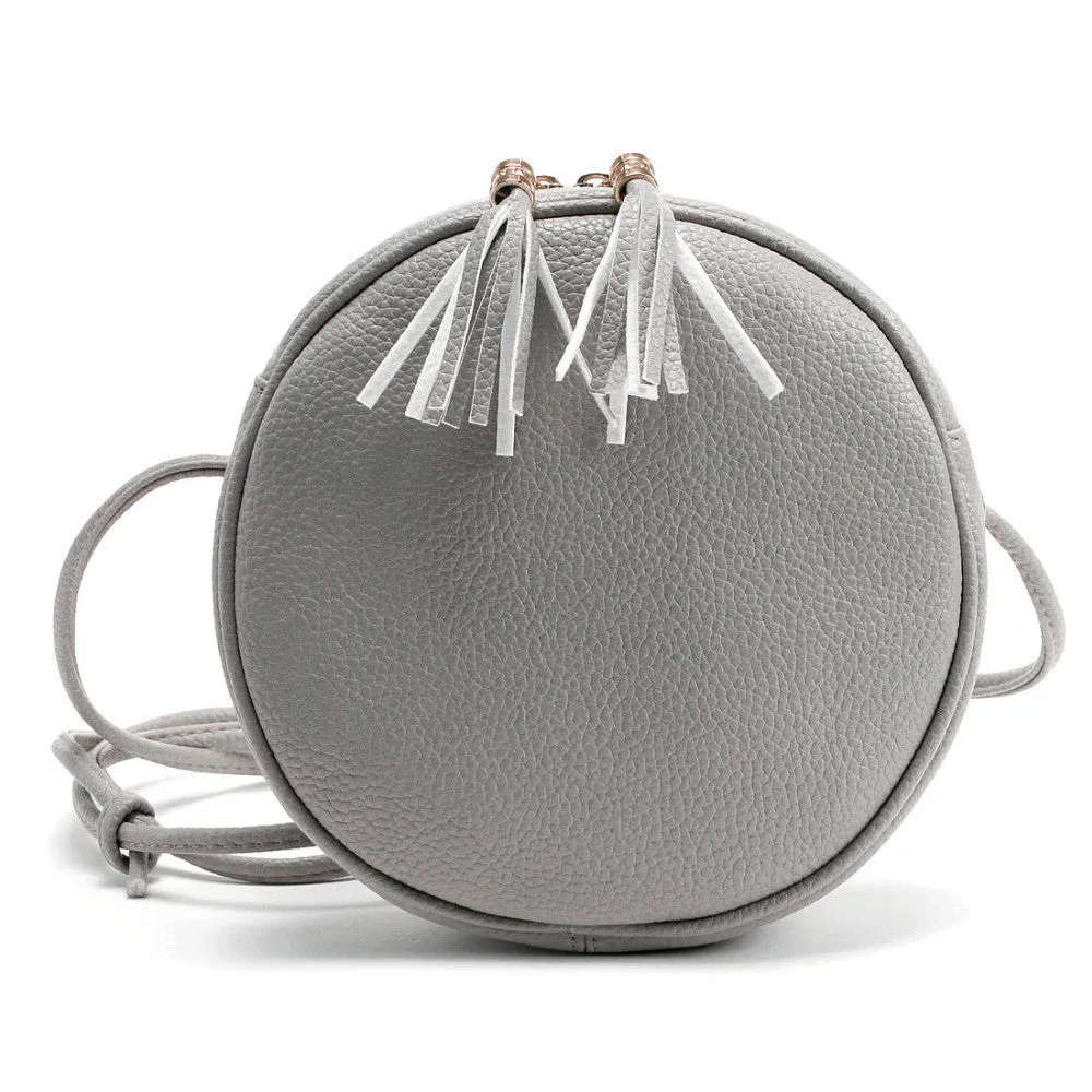 Crossbody Bags Handbags Women Famous s Girl Round PU Leather Tassel Shoulder Bag Bolsos Femenina