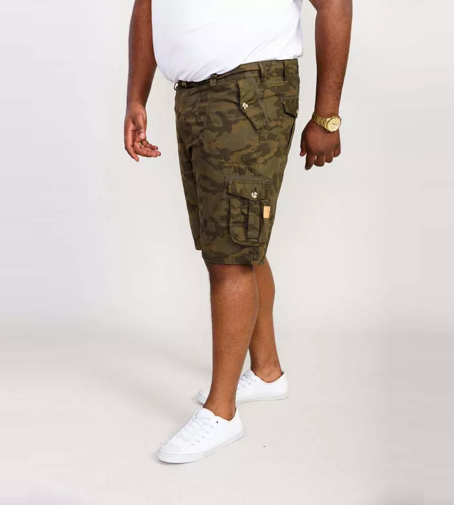 D555 Big Mens Camouflage Cotton Cargo Shorts (WOODBRIDGE)