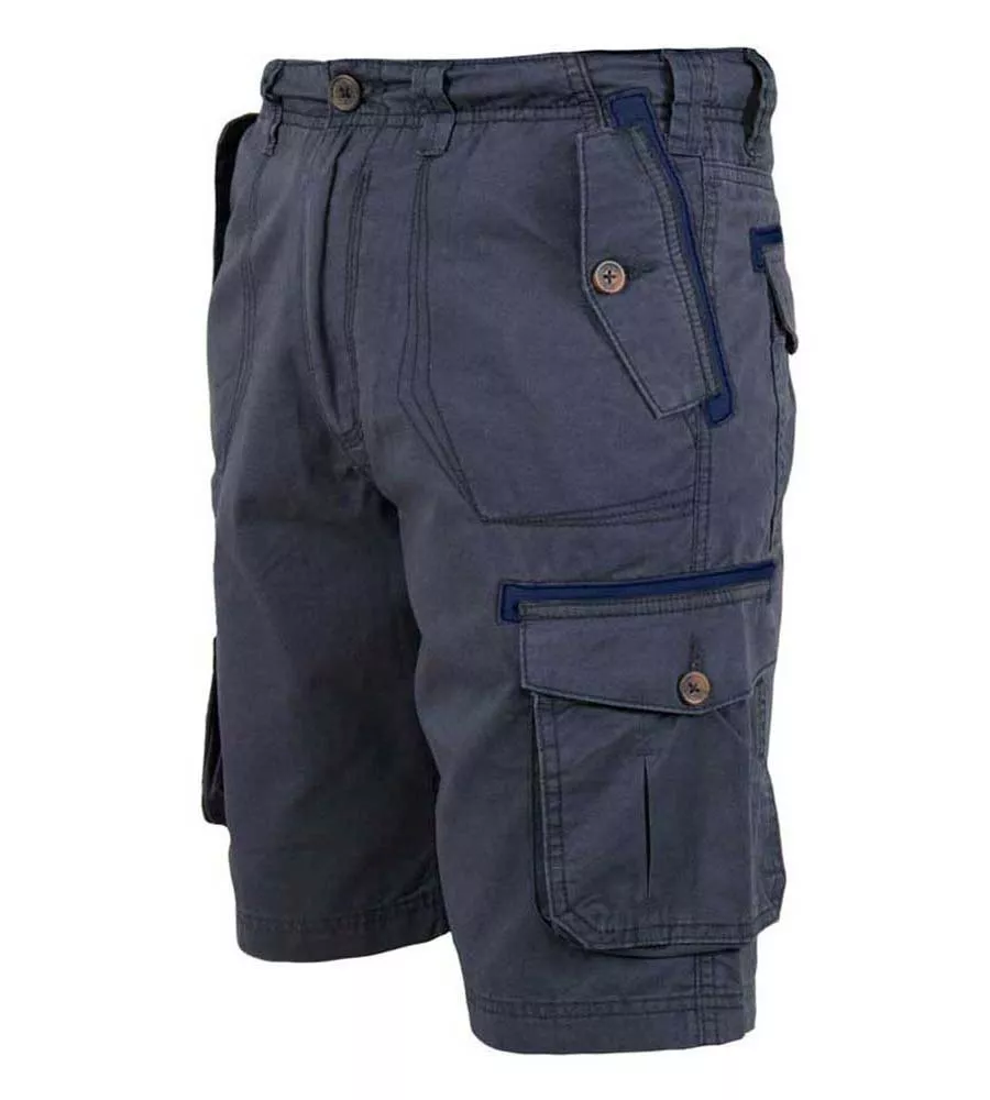 D555 Mens Navy Cotton Cargo Shorts (INVICTA)