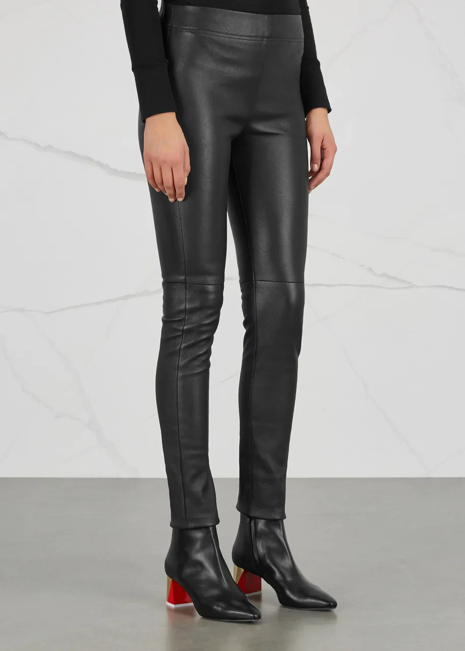 DOM GOOR Black leather leggings 
                         
                     
                