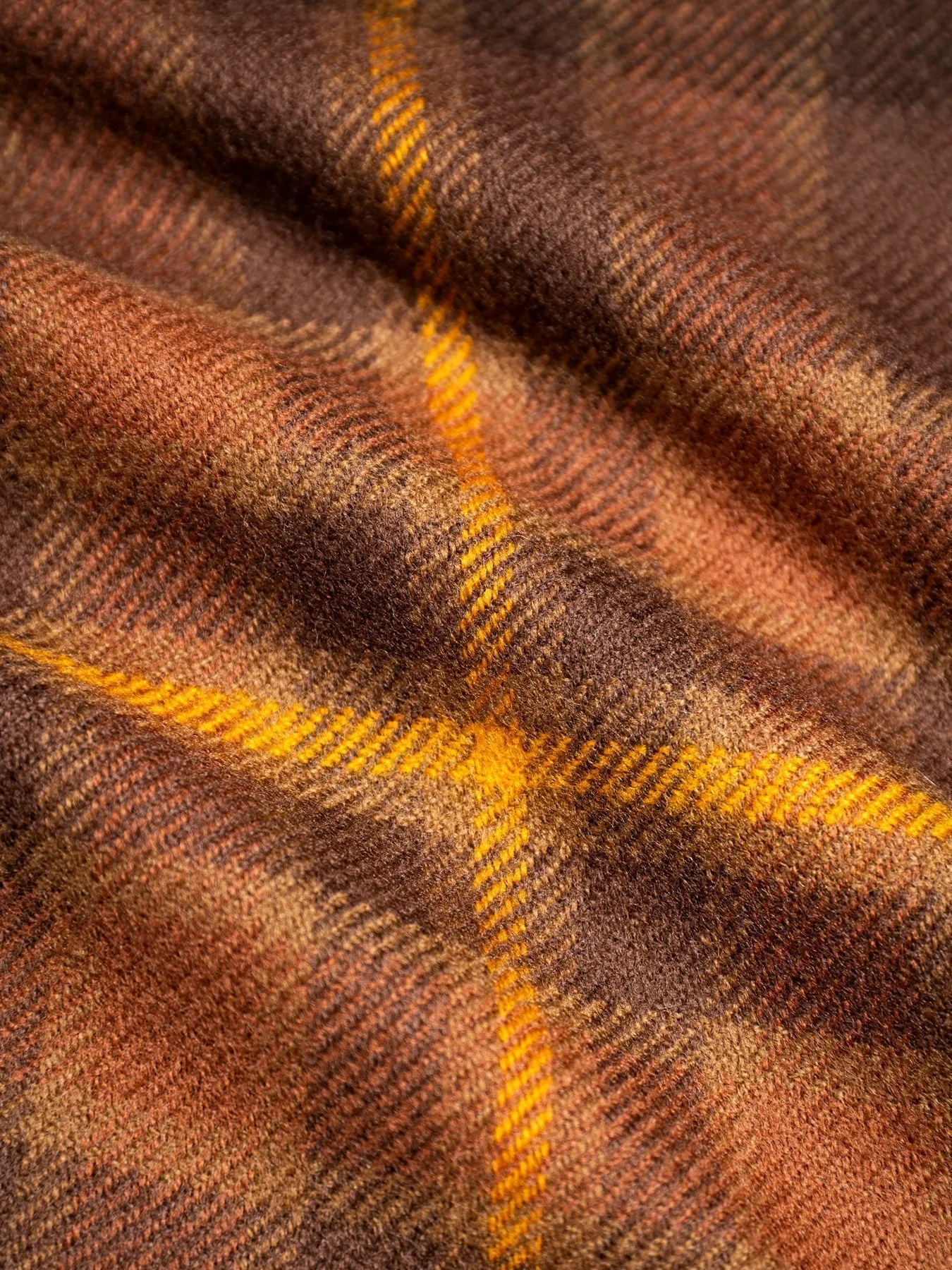 Dunbar Scarf in Peat / Rust Check Lambswool