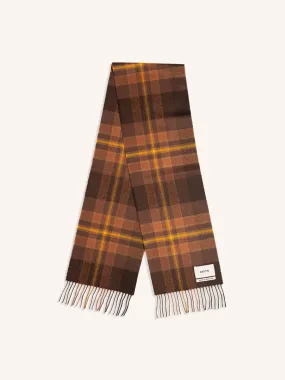 Dunbar Scarf in Peat / Rust Check Lambswool