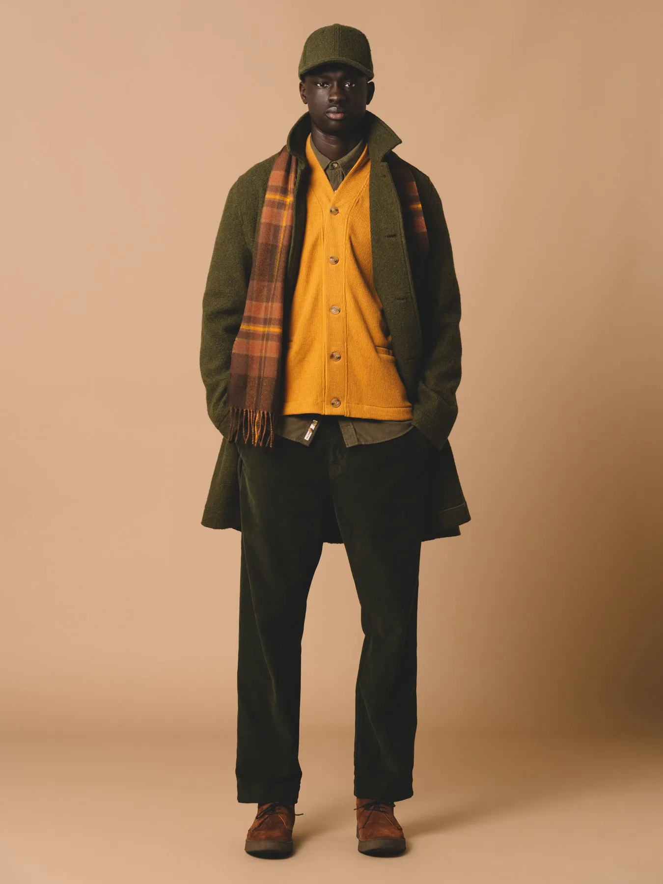 Dunbar Scarf in Peat / Rust Check Lambswool