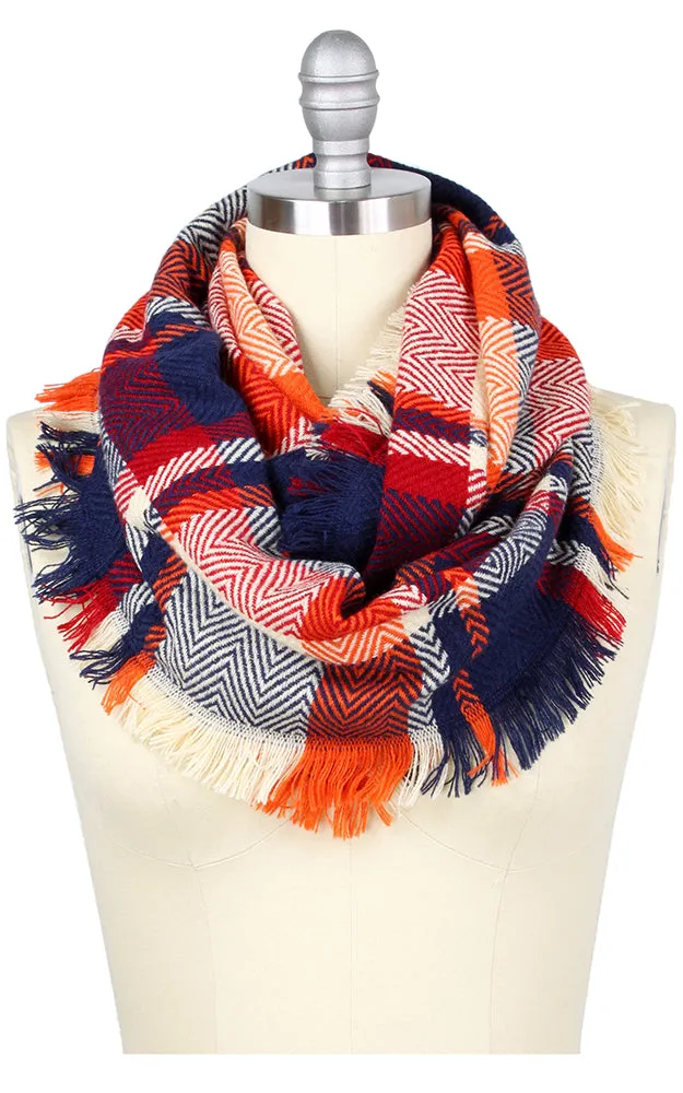 EAS9482 Plaid Infinity Scarf