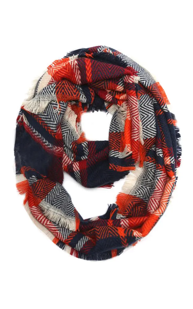 EAS9482 Plaid Infinity Scarf