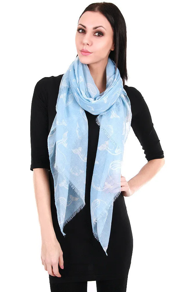 EBSC5045 Whale Print Scarf