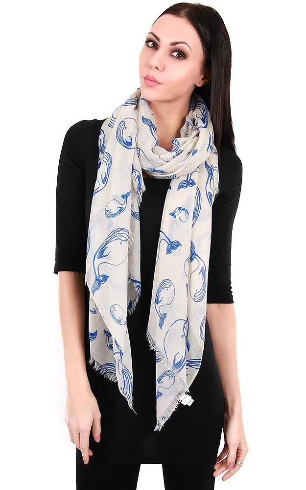 EBSC5045 Whale Print Scarf