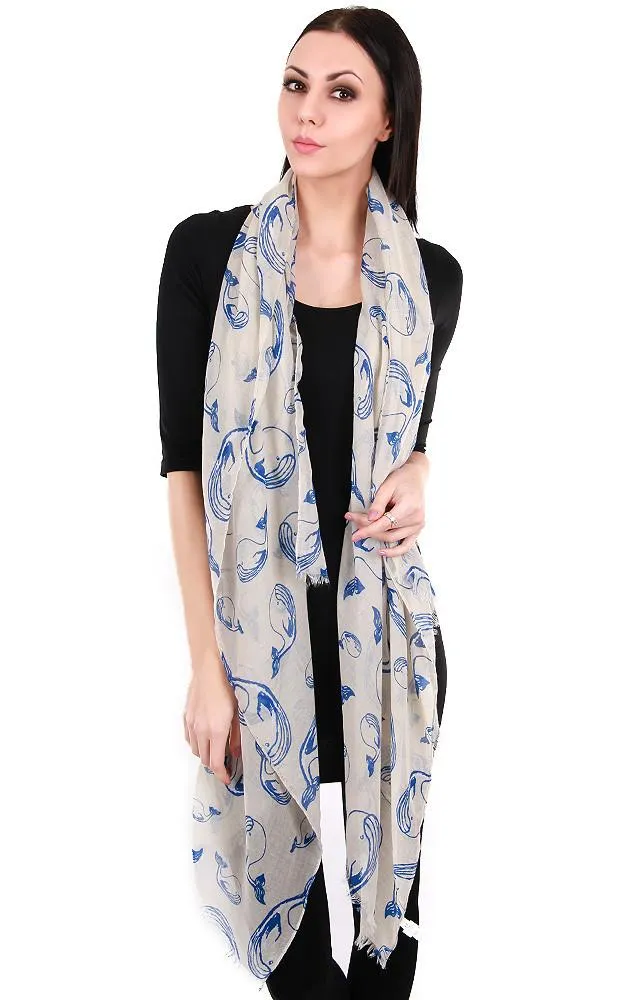 EBSC5045 Whale Print Scarf