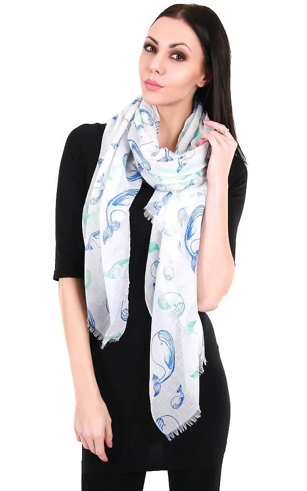 EBSC5045 Whale Print Scarf