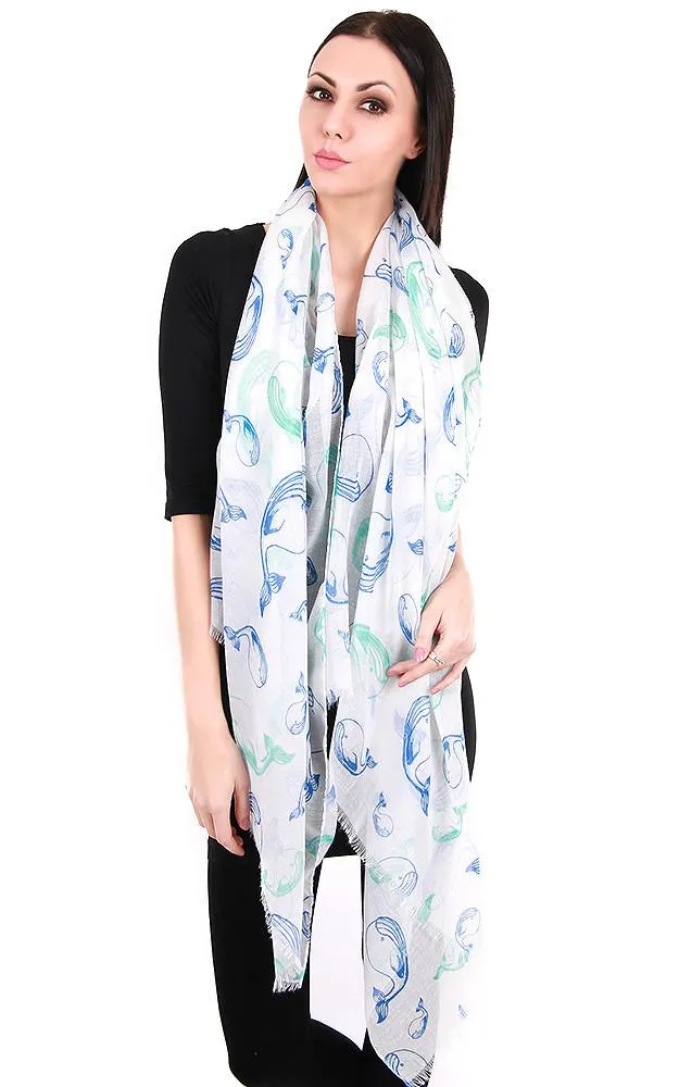 EBSC5045 Whale Print Scarf