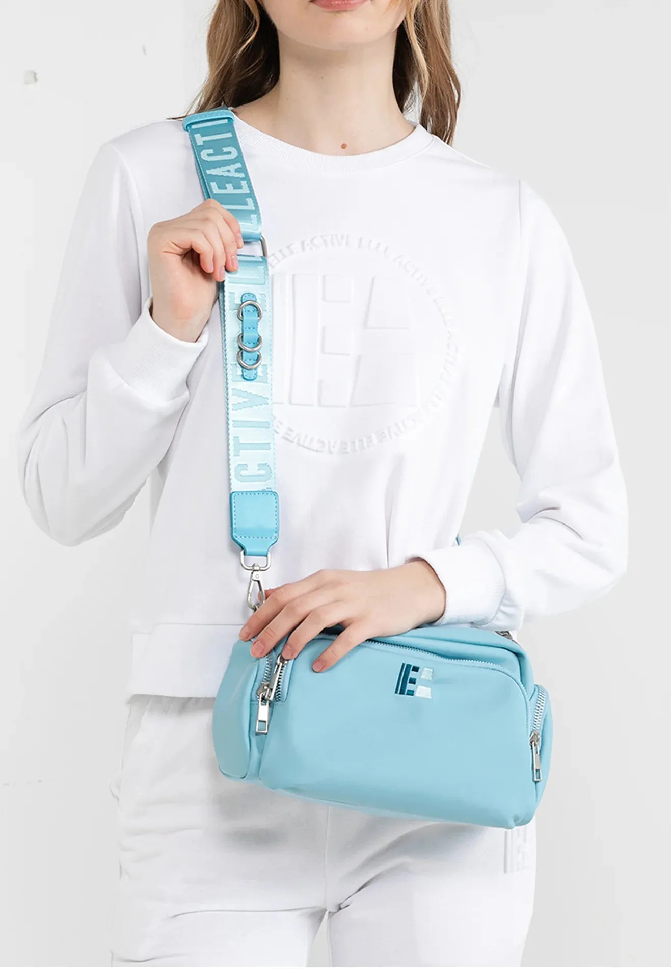 ELLE Active Logo Classic Nylon Geometric Crossbody n Shoulder Bag