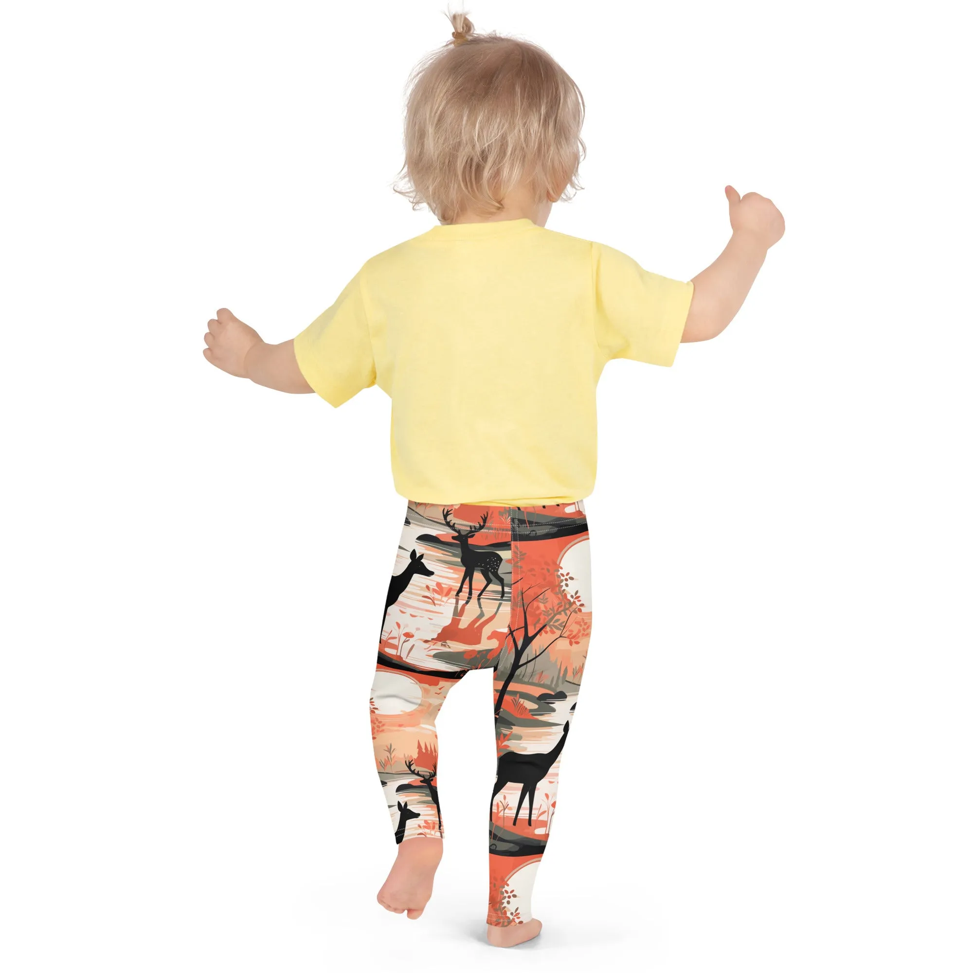 Embrace Nature's Beauty with Girls' Deer Forest Yoga Pants