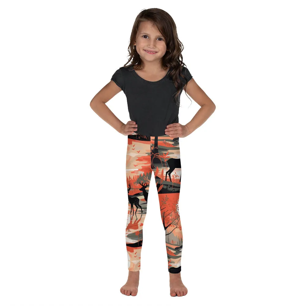 Embrace Nature's Beauty with Girls' Deer Forest Yoga Pants