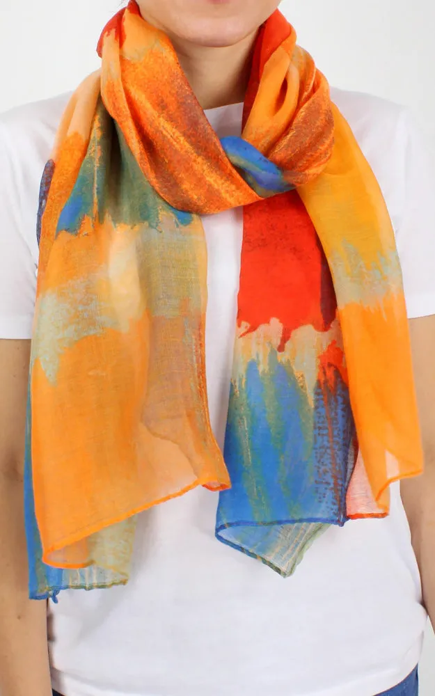 ESC10229 Abstract Print Oblong Scarf