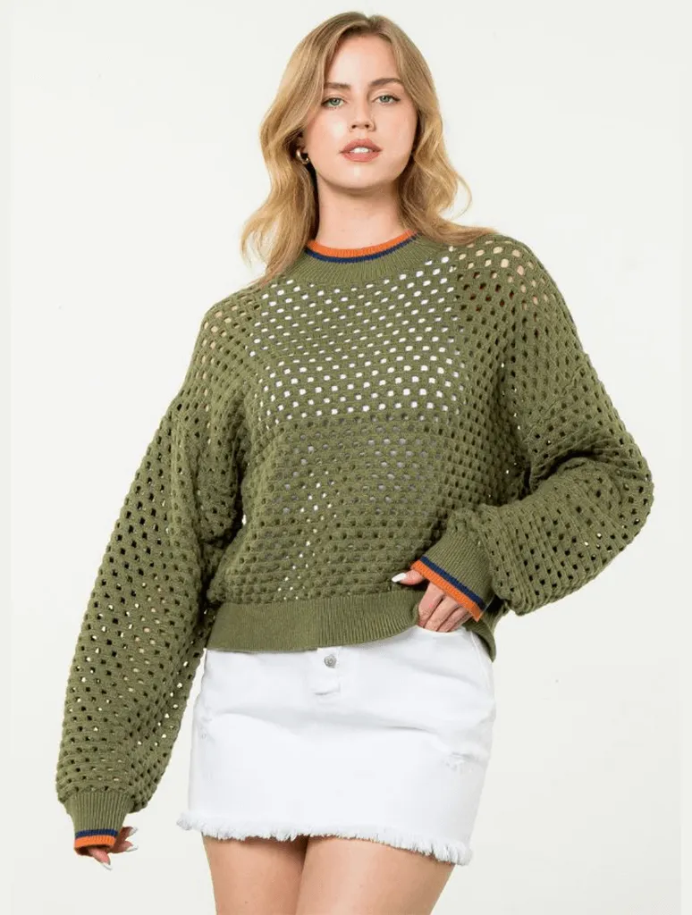 Eyelet Knit Sweater